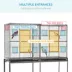 PawHut 64"H Extra Large Bird Cage with Detachable Rolling Stand, Storage Shelf, Wood Perch,Food Bowl image thumbnail 5