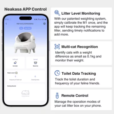Neakasa M1 Lite Plus Open-Top Self-Cleaning Litter Box W/ Smart App Monitering & Multi-Sensor Safety - Image 9