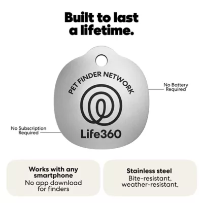 Life360 Smart QR Code Pet ID Tag For Dogs & Cats, App Compatible, Includes Keyring- 1 Pack - Image 6