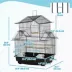 PawHut 25"H Bird Cage with Perch, Swing, Food Container, Slide-out Tray, Handle image thumbnail 3