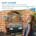 PawHut 25"H Bird Cage with Perch, Swing, Food Container, Slide-out Tray, Handle image thumbnail 6