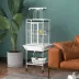 PawHut 61.5"H Bird Cage with Stand, Pull Out Tray, Play Top, Storage Shelf, Wood Perch, Food Bowl image thumbnail 2