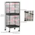 PawHut 55.1"H Double Bird Cage with Wheels, Slide-out Trays, Wood Perch, Food Containers image thumbnail 3