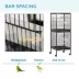 PawHut 55.1"H Double Bird Cage with Wheels, Slide-out Trays, Wood Perch, Food Containers image thumbnail 7