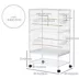 PawHut 52''H Large Rolling Steel Bird Cage with Rolling Stand, Storage Shelf, Wood Perch, Food Bowl image thumbnail 3