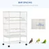 PawHut 52''H Large Rolling Steel Bird Cage with Rolling Stand, Storage Shelf, Wood Perch, Food Bowl image thumbnail 6