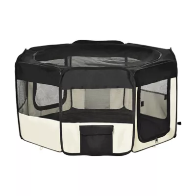 PawHut 47.25"Dia  Soft Pet Playpen Folding Dog Pen with Bag - Image 1