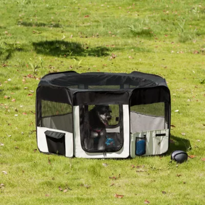 PawHut 47.25"Dia  Soft Pet Playpen Folding Dog Pen with Bag - Image 2