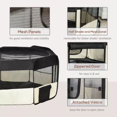 PawHut 47.25"Dia  Soft Pet Playpen Folding Dog Pen with Bag - Image 7