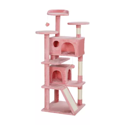 PawHut 54"H Cat Tree, Multi-Level, with Scratching Posts, Cat Condos, Bed, Platforms, Ramp - Image 1