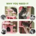 PawHut 54"H Cat Tree, Multi-Level, with Scratching Posts, Cat Condos, Bed, Platforms, Ramp image thumbnail 6