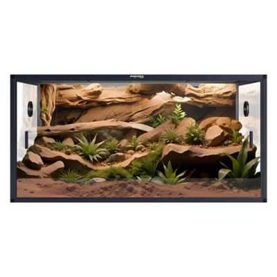 PHAILOZOO 120 Gallon Reptile Terrarium 4 ft x 2 ftx 2 ft Stackable Enclosure - Ultimate Black - Image 1