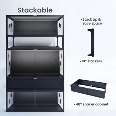 PHAILOZOO 120 Gallon Reptile Terrarium 4 ft x 2 ftx 2 ft Stackable Enclosure - Ultimate Black - Image 4