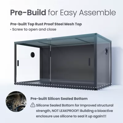 PHAILOZOO 120 Gallon Reptile Terrarium 4 ft x 2 ftx 2 ft Stackable Enclosure - Ultimate Black - Image 5