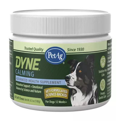 PetAg Dyne Calming Dog Soft Chews with L-Theanine, Stress Support, Chicken, 60 Count - Image 1