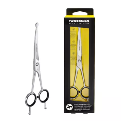 Tweezerman Curved Grooming Shears For Trimming Face, Ears & Paws, Perfect for Lg Cats & Dogs - Image 1