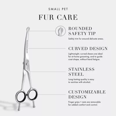 Tweezerman Curved Grooming Shears For Trimming Face, Ears & Paws, Perfect for Lg Cats & Dogs - Image 6