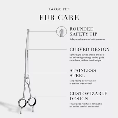 Tweezerman Curved Grooming Shears For Trimming Face, Ears & Paws, Perfect for Lg Cats & Dogs - Image 5