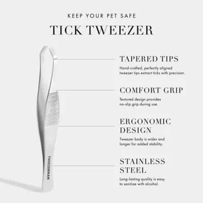 Tweezerman Tick Removal Tweezer For Cats & Dogs W/ Tapered Tweezer Tips For Better Extraction - Image 6