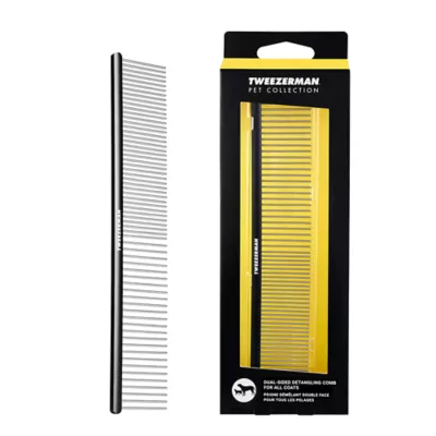 Tweezerman Dual-Sided Detangling Comb For Cats & Dogs, Relieve Mats & Tangles Without Irritation - Image 1