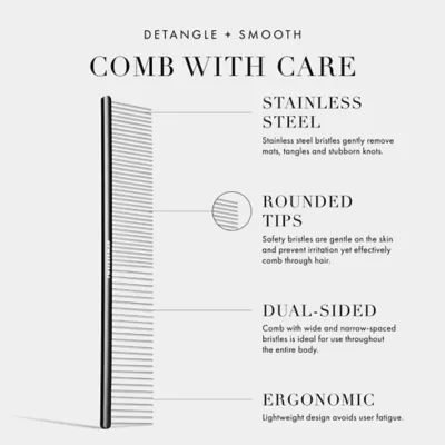 Tweezerman Dual-Sided Detangling Comb For Cats & Dogs, Relieve Mats & Tangles Without Irritation - Image 8