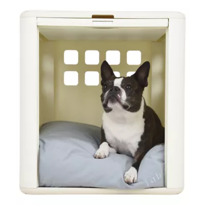 Fable Pets Essential Crate W/ Generous Air Flow, Easy-to-Clean Materials & Durable- White & Tan - Image 2
