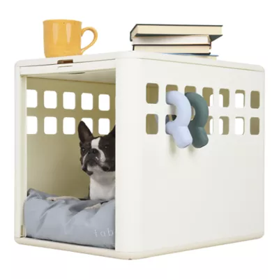 Fable Pets Essential Crate W/ Generous Air Flow, Easy-to-Clean Materials & Durable- White & Tan - Image 4