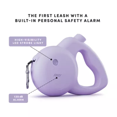 Barkly Lilac Retractable Dog Leash with Built-In 130 dB Safety Alarm & LED Strobe - Image 2