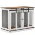 PawHut Dog Crate Furniture with Divider Panel, Wooden Dog Kennel for Large Breeds or 2 Small Breeds image thumbnail 1