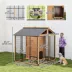 PawHut Outdoor Dog House, Wooden Dog Kennel with Storage Cabinet & Stainless Steel Bowls, 85.8"H image thumbnail 3