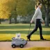 PawHut Folding Lightweight Pet Wagon with Universal Handle Rod, Pocket, Washable Cushion - XS image thumbnail 2