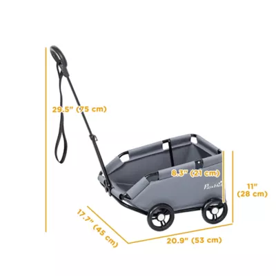 PawHut Folding Lightweight Pet Wagon with Universal Handle Rod, Pocket, Washable Cushion - XS - Image 3