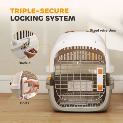 PawHut Hard-Sided Travel Pet Carrier, Plastic Dog and Cat Carrier for Small Dogs & Cats under 9lbs - Image 5
