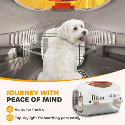 PawHut Hard-Sided Travel Pet Carrier, Plastic Dog and Cat Carrier for Small Dogs & Cats under 9lbs - Image 6