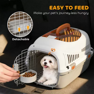 PawHut Hard-Sided Travel Pet Carrier, Plastic Dog and Cat Carrier for Small Dogs & Cats under 9lbs - Image 7
