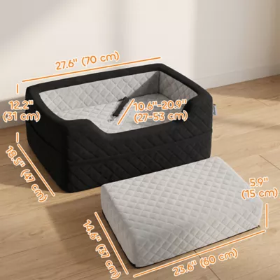 PawHut Dog Car Seat, Dog Booster Seat, Washable with Adjustable Safety Leash, Dogs under 10kg - Image 3