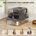 PawHut XXL Stainless Steel Cat Litter Box, Enclosed with High Sides, Scoop, Easy Clean, for Big Cats image thumbnail 3
