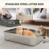 PawHut XXL Stainless Steel Cat Litter Box, Enclosed with High Sides, Scoop, Easy Clean, for Big Cats image thumbnail 4