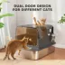 PawHut XXL Stainless Steel Cat Litter Box, Enclosed with High Sides, Scoop, Easy Clean, for Big Cats image thumbnail 7