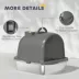PawHut Enclosed Stainless Steel Litter Box with Scoop, Deodorizer Bag, Handle image thumbnail 7