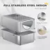 PawHut Fully Stainless Steel Cat Litter Box with Lid and Scoop image thumbnail 4