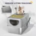 PawHut Fully Stainless Steel Cat Litter Box with Lid and Scoop image thumbnail 6