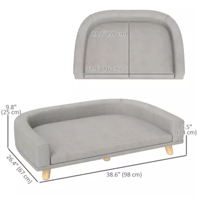 PawHut Dog Sofa for Large Dogs with Washable Cover 38.6"Lx26.4"W - Image 3