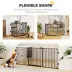 PawHut Foldable Dog Gate with Door, 3 Panel, Metal, Auto-Close Safety Gate, 79.7"Lx29.9"H image thumbnail 7