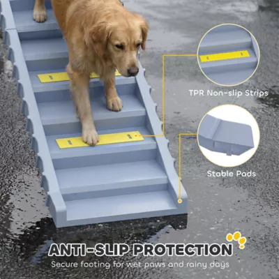 PawHut Foldable Dog Car Ramp with Anti-Slip Steps 60.6"Lx15.7"W - Image 5