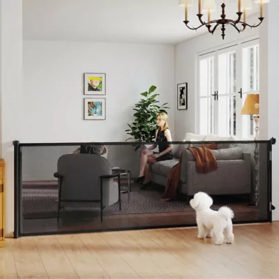 PawHut  Retractable Mesh Dog Gate, 41" Tall, Extends to 122" Wide - Image 2