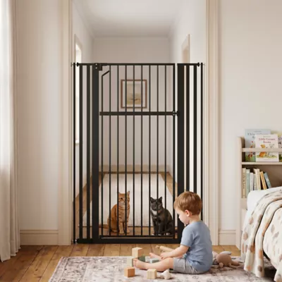 PawHut Adjustable Pet Gate, Pressure Mounted 55"H, 30"-41"W - Image 2