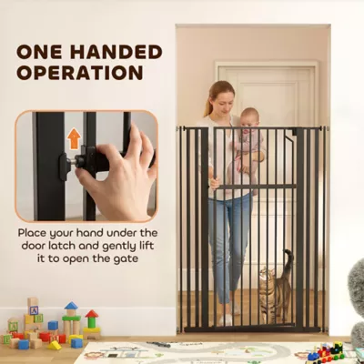PawHut Adjustable Pet Gate, Pressure Mounted 55"H, 30"-41"W - Image 6