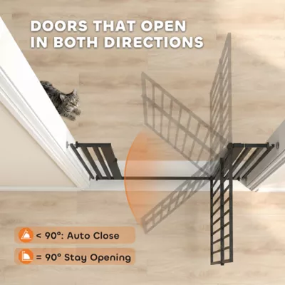 PawHut Adjustable Pet Gate, Pressure Mounted 55"H, 30"-41"W - Image 7