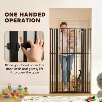 PawHut Adjustable Pet Gate, Pressure Mounted 63"H, 30"-41"W - Image 6